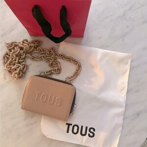 Tous wallet with chain. Selling beige color way.